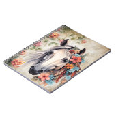 Wit paard in bloemen. notitieboek (Linkerzijde)