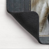 Wit paard in een stabiel raam muismat (Hoek)