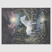 Wit paard in een vredige oase ontkoppeling tissuepapier (Voorkant)