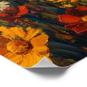 Wit Paard in een Wilde Bloemensymfonie Poster (Hoek)