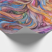 Wit Paard in Glas in Lood Cadeaupapier (Hoek)