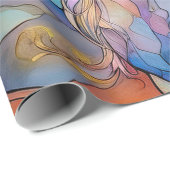 Wit Paard in Glas in Lood Cadeaupapier (Rol Hoek)