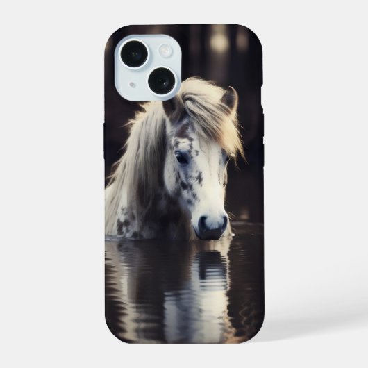 Wit Paard in Meer iPhone 15 Case (Achterkant)