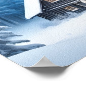 Wit paard in winterbos poster (Hoek)