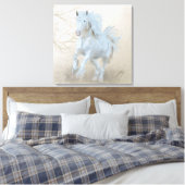 Wit Paard - Ingewikkeld Canvas (Insitu (Slaapkamer))