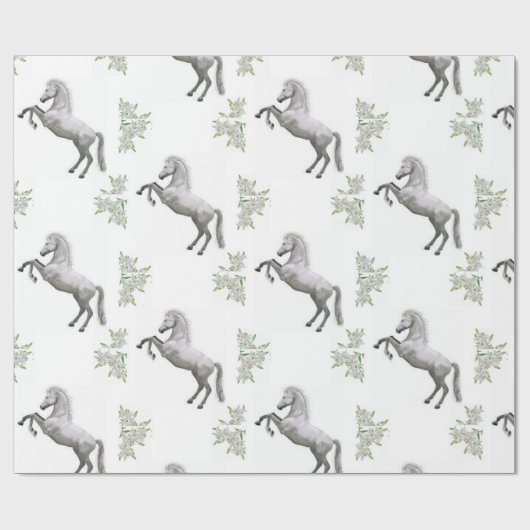 Wit Paard inpakpapier (Vlak)