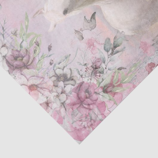 Wit-paard Meadow Fantasy-ontkoppeling Tissuepapier (Detail)