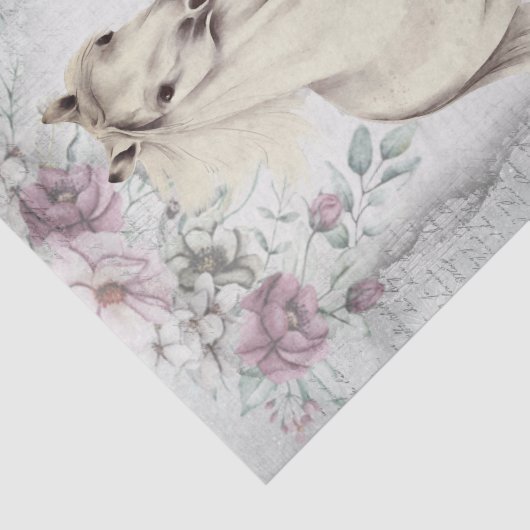 Wit-paard Meadow Fantasy-ontkoppeling Tissuepapier (Detail)