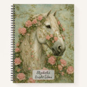 Wit Paard met Rozen Notitieboek (Voorkant)