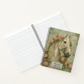 Wit Paard met Rozen Notitieboek (Binnen)
