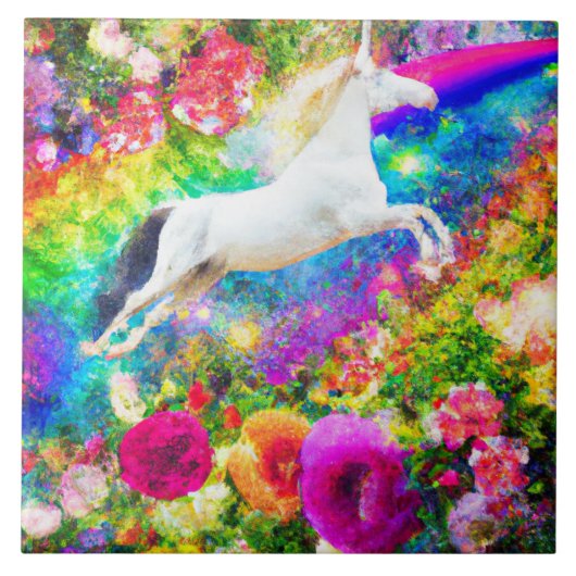 Wit Paard Modern Classic Afbeelding Tegeltje (Voorkant)