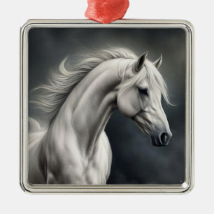 Wit Paard Mooi Metalen Ornament