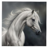 Wit Paard Mooie Kunst Tegeltje (Voorkant)