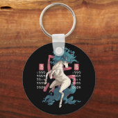 Wit Paard Oost Zodiac Teken Sleutelhanger (Voorkant)