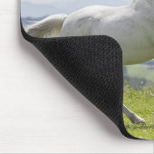 wit paard op weide muismat (Hoek)