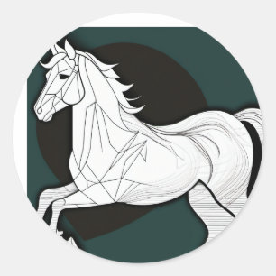 wit paard ronde sticker