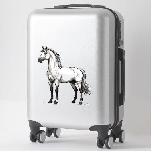Wit Paard Sticker (Koffer)