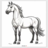 Wit Paard Sticker (Vel)