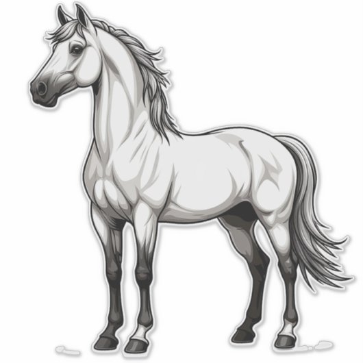 Wit Paard Sticker (Voorkant)