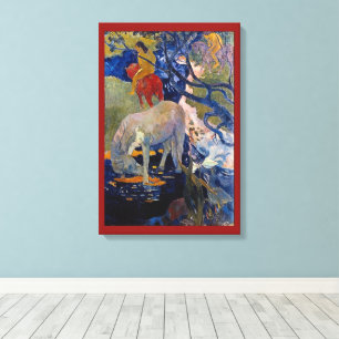 Wit Paard van Paul Gauguin Canvas Afdruk