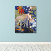 Wit Paard van Paul Gauguin Canvas Afdruk (Insitu (Houten vloer))