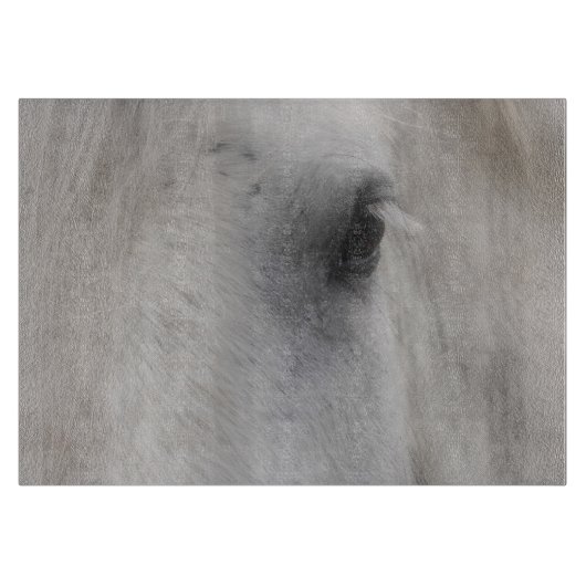 Wit Paard Zielvolle Oog Snijplank (Voorkant)