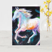 WIT paardwenskaart Kaart (Gele Bloem)