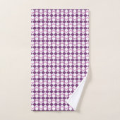 Wit & Paars Geometrisch Patroon Bad Handdoek (Handdoek)