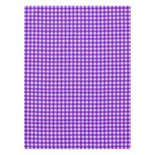 Wit & Paars Gingham Patroon | Katoen Geruit Tafelkleed (Voorkant)