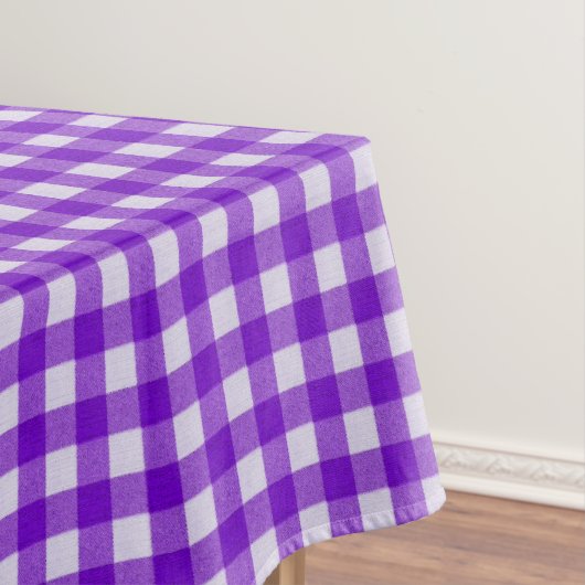 Wit & Paars Gingham Patroon | Katoen Geruit Tafelkleed (Voorbeeld)