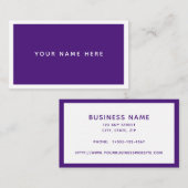 Wit Paars minimaal Visitekaartje (Voorkant / Achterkant)