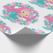 Wit Paars omslagpapier van Mermaid Party Cadeaupapier (Hoek)