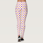 Wit Paars Oranje Stippen Patroon Leggings (Achterkant)