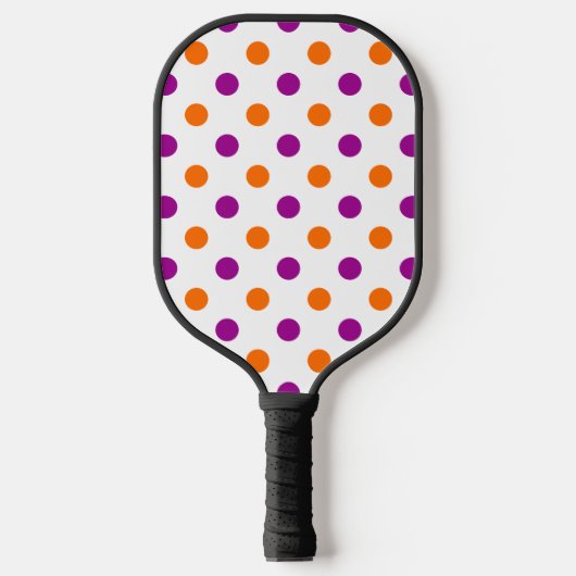 Wit Paars Oranje Stippen Patroon Pickleball Paddle (Voorkant)