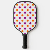 Wit Paars Oranje Stippen Patroon Pickleball Paddle (Achterkant)