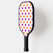 Wit Paars Oranje Stippen Patroon Pickleball Paddle (Links)