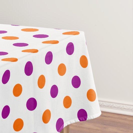 Wit Paars Oranje Stippen Patroon Tafelkleed (Voorbeeld)