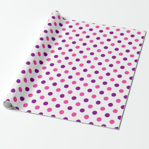 Wit Paars Roze Stippen Patroon Cadeaupapier
