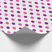 Wit Paars Roze Stippen Patroon Cadeaupapier (Hoek)