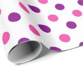 Wit Paars Roze Stippen Patroon Cadeaupapier (Rol Hoek)