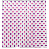 Wit Paars Roze Stippen Patroon Douchegordijn (Voorkant)