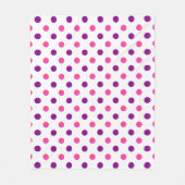Wit Paars Roze Stippen Patroon  Fleece Deken (Voorkant)