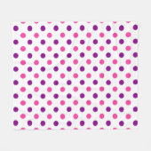 Wit Paars Roze Stippen Patroon  Fleece Deken (Voorkant (Horizontaal))
