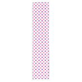 Wit Paars Roze Stippen Patroon Korte Tafelloper (Voorkant)