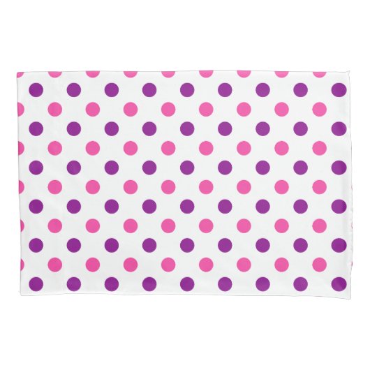 Wit Paars Roze Stippen Patroon  Kussensloop (Voorkant)