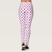 Wit Paars Roze Stippen Patroon Leggings (Achterkant)