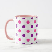 Wit Paars Roze Stippen Patroon Mok (Links)