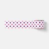 Wit Paars Roze Stippen Patroon  Satijnen Lint (Voorkant)