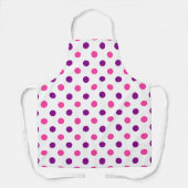 Wit Paars Roze Stippen Patroon  Schort (Voorkant)