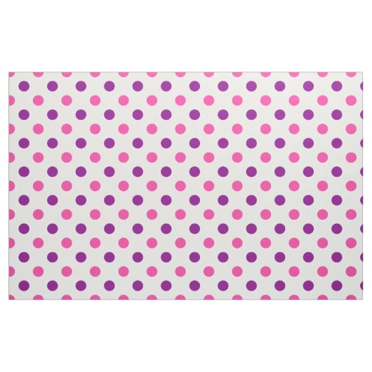 Wit Paars Roze Stippen Patroon  Stof (Fat Quarter)